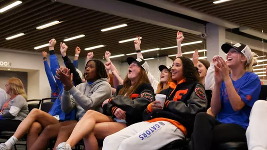 during the 2022 NCAA Volleyball Selection Show on Sunday, November 27, 2022 at James W. â??Billâ? Heavener Football Training Center in Gainesville, Fla. / UAA Communications photo by Hannah White