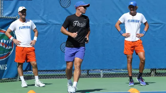 during the Gators' practice on Tuesday, October 18, 2022 at Linder Stadium at Ring Tennis Complex in Gainesville, FL / UAA Communications photo by Katalina Enriquez