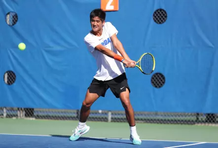 during the Gators' match on Friday, November 4, 2022 at Linder Stadium at Ring Tennis Complex in Gainesville, FL / UAA Communications photo by Anna Carrington