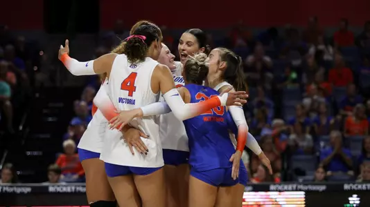 during the Gators' match against the Arkansas Razorbacks on Saturday, October 29, 2022 at Exactech Arena at the Stephen C. O'Connell Center in Gainesville, Fla. / UAA Communications photo by Lorenzo Vasquez
