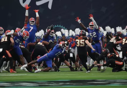 during the Gators' game against the Oregon State Beavers at the Las Vegas Bowl on Saturday, December 17, 2022 at Allegiant Stadium in Las Vegas, Nev. / UAA Communications photo by Hannah White
