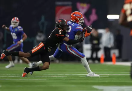 during the Gators? game against the Oregon State Beavers at the Las Vegas Bowl on Saturday, December 17, 2022 at Allegiant Stadium in Las Vegas, Nev. / UAA Communications photo by Jordan Herald