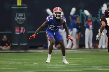 during the Gators' game against the Oregon State Beavers at the Las Vegas Bowl on Saturday, December 17, 2022 at Allegiant Stadium in Las Vegas, Nev. / UAA Communications photo by Hannah White