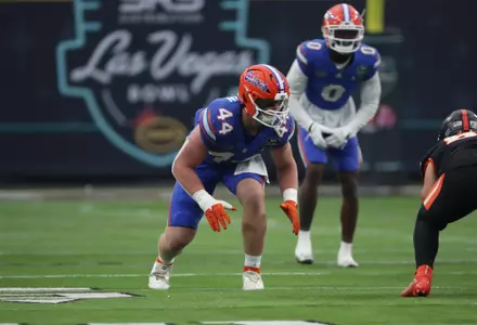 during the Gators' game against the Oregon State Beavers at the Las Vegas Bowl on Saturday, December 17, 2022 at Allegiant Stadium in Las Vegas, Nev. / UAA Communications photo by Hannah White