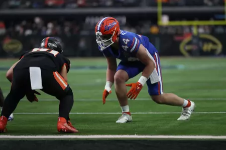 during the Gators' game against the Oregon State Beavers at the Las Vegas Bowl on Saturday, December 17, 2022 at Allegiant Stadium in Las Vegas, Nev. / UAA Communications photo by Hannah White