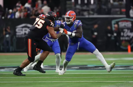 during the Gators' game against the Oregon State Beavers at the Las Vegas Bowl on Saturday, December 17, 2022 at Allegiant Stadium in Las Vegas, Nev. / UAA Communications photo by Hannah White