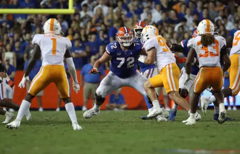 during the Gators' game against the Tennessee Volunteers on Saturday, September 25, 2021 at Ben Hill Griffin Stadium in Gainesville, Fla. / UAA Communications photo by Courtney Culbreath