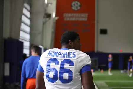 during the Gators' practice on Monday, August 23, 2021 at the Sanders football practice fields in Gainesville, FL / UAA Communications photo by Chris Kim