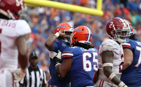 during the Gators' game against the Alabama Crimson Tide on Saturday, September 18, 2021 at Ben Hill Griffin Stadium in Gainesville, Fla. / UAA Communications photo by Anissa Dimilta