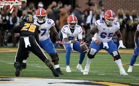 during the Gators' game against the Missouri Tigers on Saturday, November 20, 2021 at Faurot Field in Columbia, MO / UAA Communications photo by Courtney Culbreath
