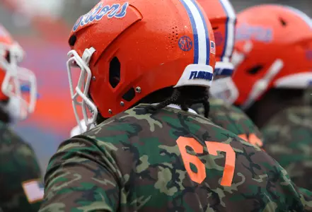 during the Gators' game against the Samford Bulldogs on Saturday, November 13, 2021 at Ben Hill Griffin Stadium in Gainesville, Fla. / UAA Communications photo by Anna Carrington