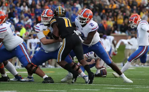 during the Gators' game against the Missouri Tigers on Saturday, November 20, 2021 at Faurot Field in Columbia, MO / UAA Communications photo by Piper Hansen