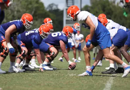 during the Gators' fall practice on Sunday, August 8, 2021 at the Sanders football practice fields in Gainesville, FL / UAA Communications photo by Hannah White
