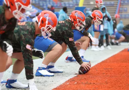 during the Gators' game against the Samford Bulldogs on Saturday, November 13, 2021 at Ben Hill Griffin Stadium in Gainesville, Fla. / UAA Communications photo by Anna Carrington