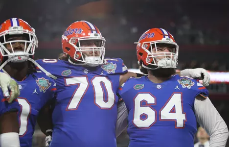 during the Gators' game against the UCF Knights in the Gasparilla Bowl on Thursday, December 23, 2021 at Raymond James Stadium in Tampa, Fla. / UAA Communications photo by Isabella Marley