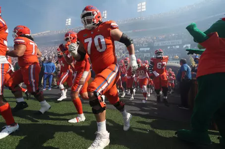 during the Gators' game against the LSU Tigers on Saturday, October 16, 2021 at Tiger Stadium in Baton Rouge, La. / UAA Communications photo by Tim Casey