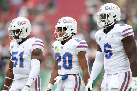 during the Gators' game against the USF Bulls on Saturday, September 11, 2021 at Raymond James Stadium in Tampa, Fla. / UAA Communications photo by Hannah White
