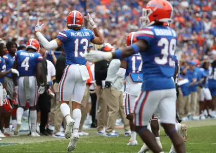 during the Gators' game against the Alabama Crimson Tide on Saturday, September 18, 2021 at Ben Hill Griffin Stadium in Gainesville, Fla. / UAA Communications photo by Isabella Marley