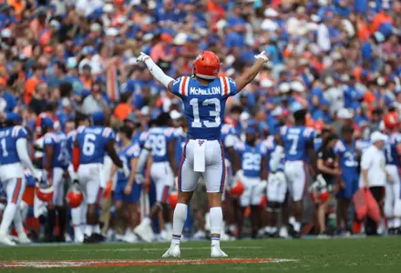 during the Gators' game against the Vanderbilt Commodores on Saturday, October 9, 2021 at Ben Hill Griffin Stadium in Gainesville, Fla. / UAA Communications photo by Chris Kim