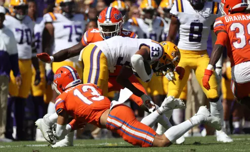 during the Gators' game against the LSU Tigers on Saturday, October 16, 2021 at Tiger Stadium in Baton Rouge, La. / UAA Communications photo by Isabella Marley