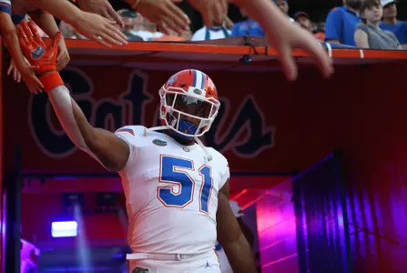 during the Gators' game against the FAU Owls on Saturday, September 4, 2021 at Ben Hill Griffin Stadium in Gainesville, Fla. / UAA Communications photo by Craig Haas