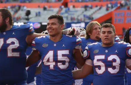 during the Gators' game against the Florida State Seminoles on Saturday, November 27, 2021 at Ben Hill Griffin Stadium in Gainesville, Fla. / UAA Communications photo by Alex Rodriguez