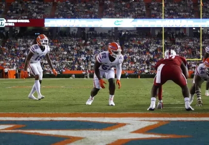 during the Gators' game against the FAU Owls on Saturday, September 4, 2021 at Ben Hill Griffin Stadium in Gainesville, Fla. / UAA Communications photo by Craig Haas