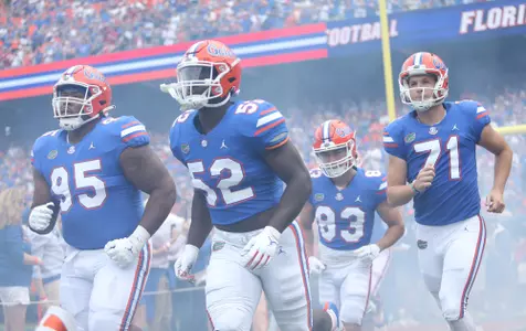 during the Gators' game against the Alabama Crimson Tide on Saturday, September 18, 2021 at Ben Hill Griffin Stadium in Gainesville, Fla. / UAA Communications photo by Isabella Marley