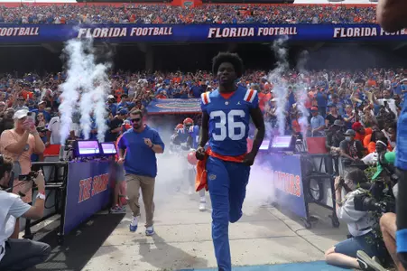 during the Gators' game against the Vanderbilt Commodores on Saturday, October 9, 2021 at Ben Hill Griffin Stadium in Gainesville, Fla. / UAA Communications photo by Isabella Marley