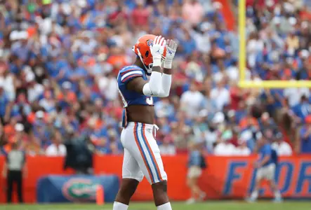 during the Gators' game against the Alabama Crimson Tide on Saturday, September 18, 2021 at Ben Hill Griffin Stadium in Gainesville, Fla. / UAA Communications photo by Isabella Marley