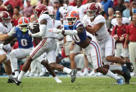 during the Gators' game against the Alabama Crimson Tide on Saturday, September 18, 2021 at Ben Hill Griffin Stadium in Gainesville, Fla. / UAA Communications photo by Isabella Marley