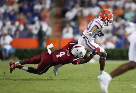 during the Gators' game against the FAU Owls on Saturday, September 4, 2021 at Ben Hill Griffin Stadium in Gainesville, Fla. / UAA Communications photo by Isabella Marley
