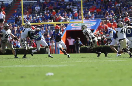 during the Gators' game against the Vanderbilt Commodores on Saturday, October 9, 2021 at Ben Hill Griffin Stadium in Gainesville, Fla. / UAA Communications photo by Isabella Marley