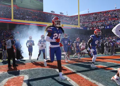 during the Gators' game against the Florida State Seminoles on Saturday, November 27, 2021 at Ben Hill Griffin Stadium in Gainesville, Fla. / UAA Communications photo by Jordan McKendrick