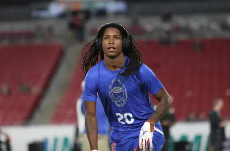 during the Gators' game against the UCF Knights in the Gasparilla Bowl on Thursday, December 23, 2021 at Raymond James Stadium in Tampa, Fla. / UAA Communications photo by Isabella Marley