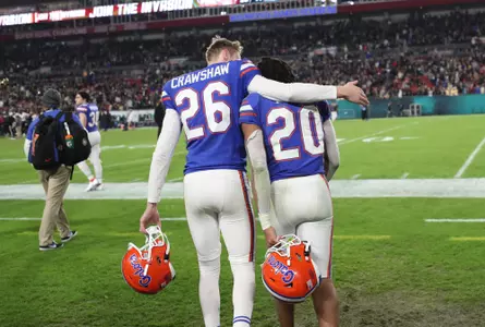 during the Gators' game against the UCF Knights in the Gasparilla Bowl on Thursday, December 23, 2021 at Raymond James Stadium in Tampa, Fla. / UAA Communications photo by Isabella Marley
