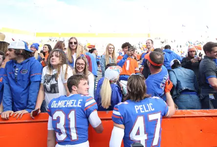 during the Gators' game against the Florida State Seminoles on Saturday, November 27, 2021 at Ben Hill Griffin Stadium in Gainesville, Fla. / UAA Communications photo by Isabella Marley