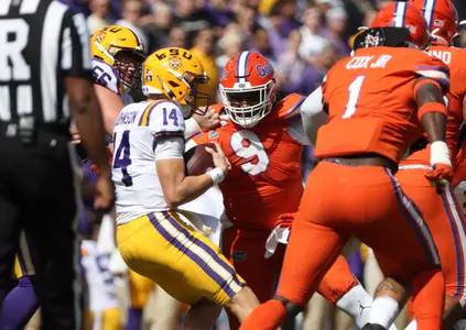 during the Gators' game against the LSU Tigers on Saturday, October 16, 2021 at Tiger Stadium in Baton Rouge, La. / UAA Communications photo by Isabella Marley