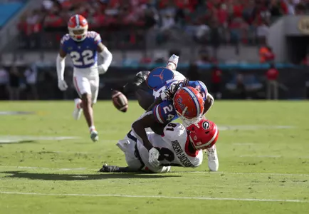 during the Gators' game against the Georgia Bulldogs on Saturday, October 30, 2021 at TIAA Bank Field in Jacksonville, FL / UAA Communications photo by Hannah White