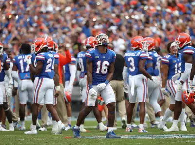 during the Gators' game against the Alabama Crimson Tide on Saturday, September 18, 2021 at Ben Hill Griffin Stadium in Gainesville, Fla. / UAA Communications photo by Hannah White