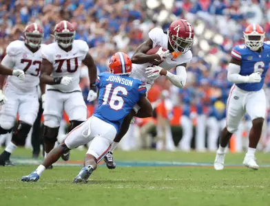during the Gators' game against the Alabama Crimson Tide on Saturday, September 18, 2021 at Ben Hill Griffin Stadium in Gainesville, Fla. / UAA Communications photo by Isabella Marley