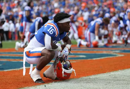 during the Gators' game against the Vanderbilt Commodores on Saturday, October 9, 2021 at Ben Hill Griffin Stadium in Gainesville, Fla. / UAA Communications photo by Leslie White