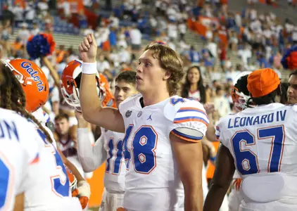 during the Gators' game against the FAU Owls on Saturday, September 4, 2021 at Ben Hill Griffin Stadium in Gainesville, Fla. / UAA Communications photo by Craig Haas