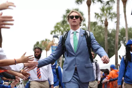 during the Gators' game against the Samford Bulldogs on Saturday, November 13, 2021 at Ben Hill Griffin Stadium in Gainesville, Fla. / UAA Communications photo by Anna Carrington