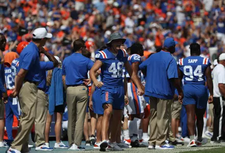 during the Gators' game against the Vanderbilt Commodores on Saturday, October 9, 2021 at Ben Hill Griffin Stadium in Gainesville, Fla. / UAA Communications photo by Anissa Dimilta