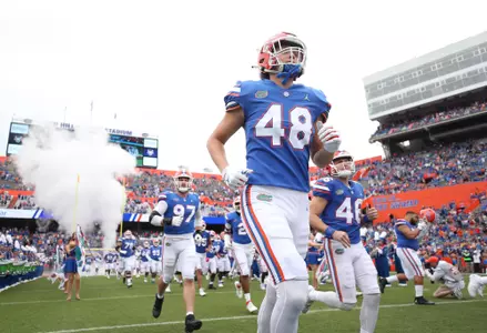 during the Gators' game against the Samford Bulldogs on Saturday, November 13, 2021 at Ben Hill Griffin Stadium in Gainesville, Fla. / UAA Communications photo by Isabella Marley