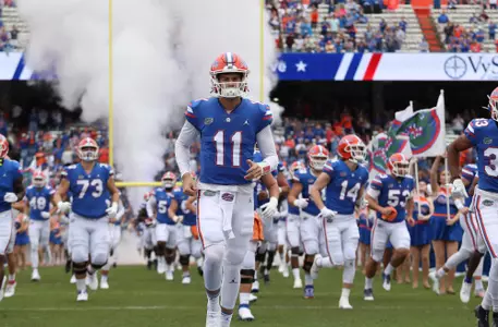 during the Gators' game against the Samford Bulldogs on Saturday, November 13, 2021 at Ben Hill Griffin Stadium in Gainesville, Fla. / UAA Communications photo by Anna Carrington