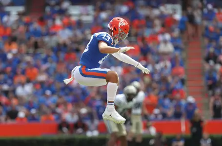 during the Gators' game against the Vanderbilt Commodores on Saturday, October 9, 2021 at Ben Hill Griffin Stadium in Gainesville, Fla. / UAA Communications photo by Leslie White