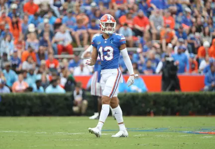 during the Gators' game against the Samford Bulldogs on Saturday, November 13, 2021 at Ben Hill Griffin Stadium in Gainesville, Fla. / UAA Communications photo by Isabella Marley