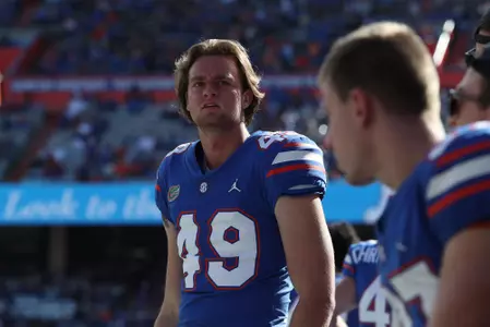during the Gators' game against the Samford Bulldogs on Saturday, November 13, 2021 at Ben Hill Griffin Stadium in Gainesville, Fla. / UAA Communications photo by Anna Carrington